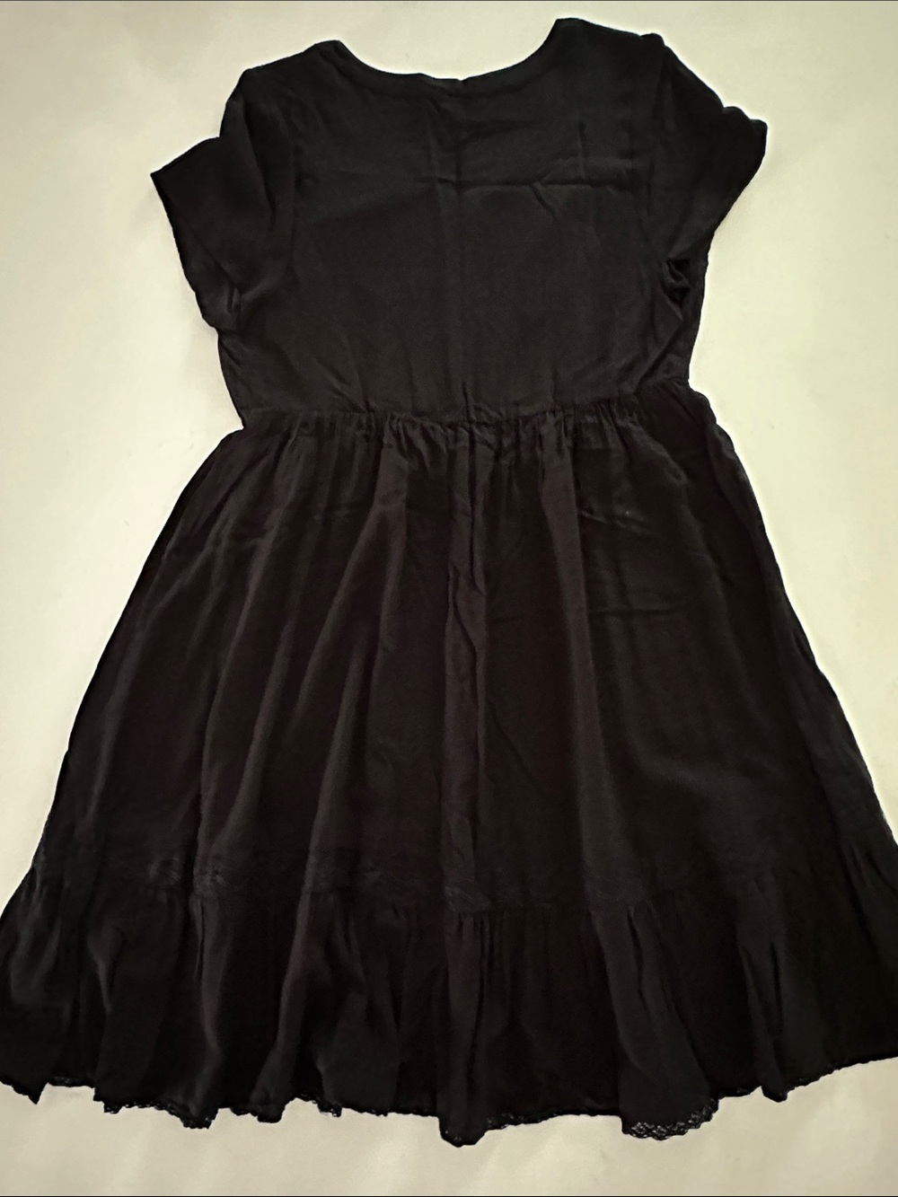 Torrid Black Short Sleeve Lace-Trim Dress - Picture 7 of 9